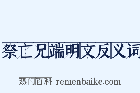 祭亡兄端明文反义词是什么意思的图片
